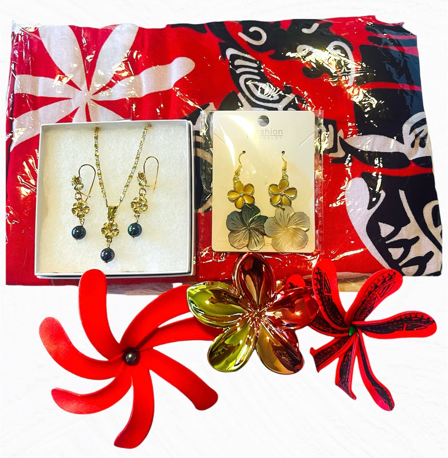 Red Hibiscus Gift Box Ready to Ship