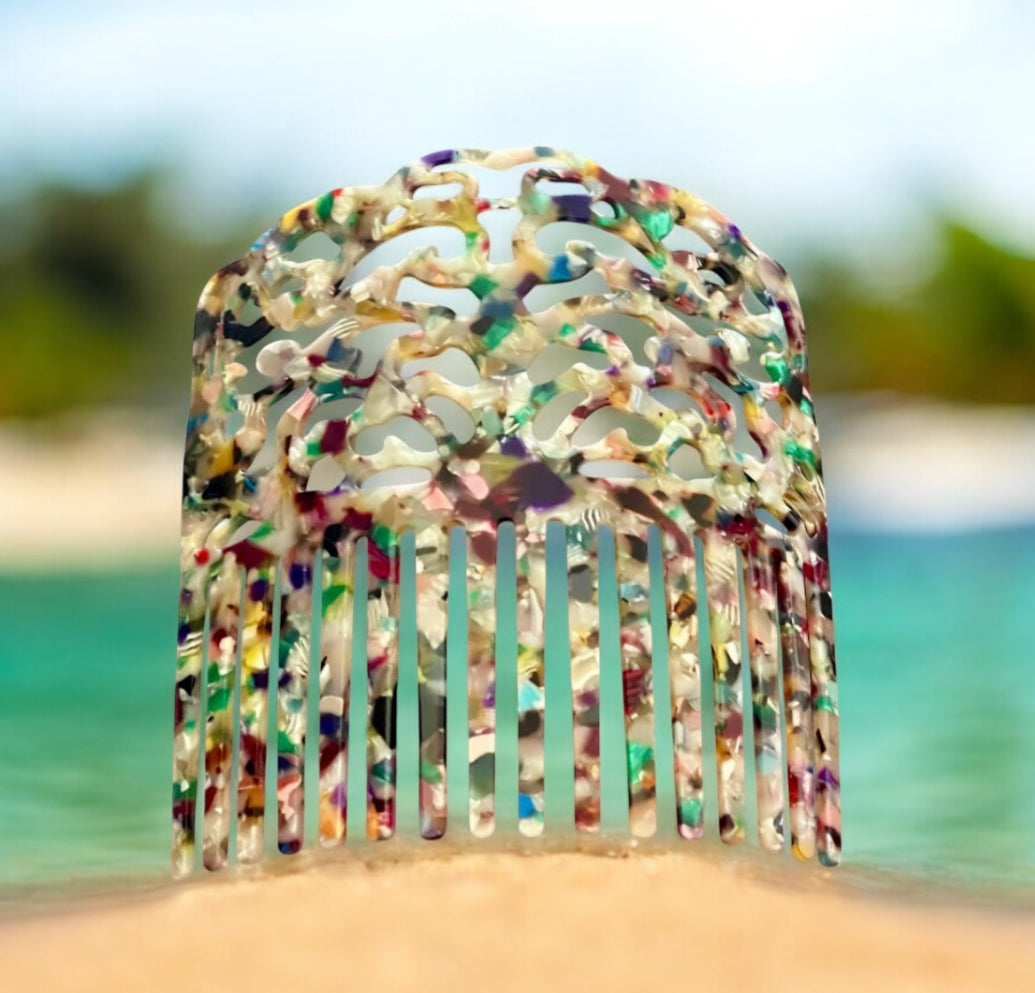 Alani - Colorful Samoan Hair Comb (Selu) - Vibrant Traditional Design - Ready to Ship