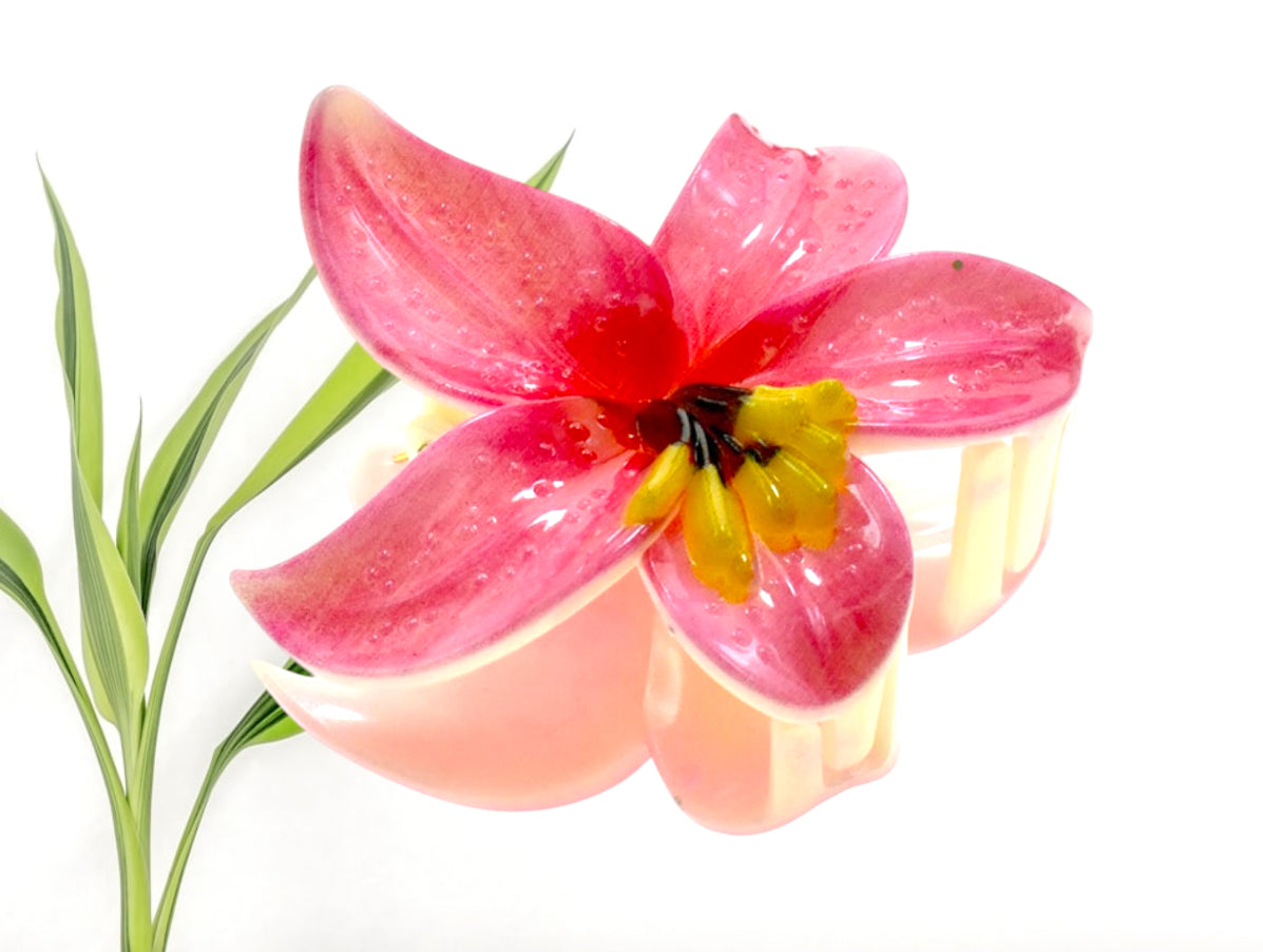 Lillie - Ready to Ship-Elegant Lily Flower Hair Claw 3.54 inches x 3.15 inches - Assorted Colors - Ready to Ship
