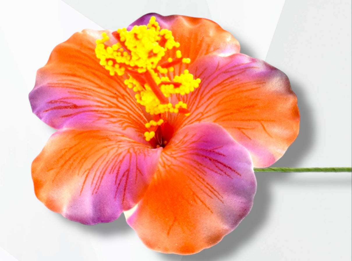 Tina-Hibiscus Flower Sticks-Multicolor 3.7 inch