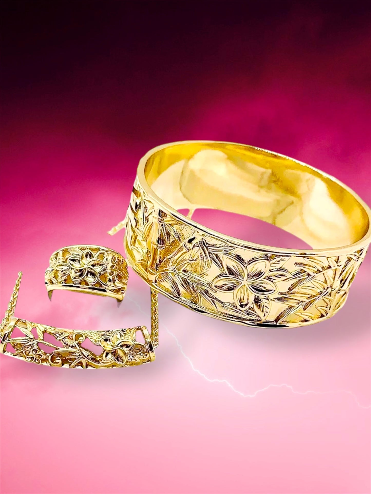 Kalani-Pre-Order-Hawaiian Plumeria Flower Sets Hamilton Gold