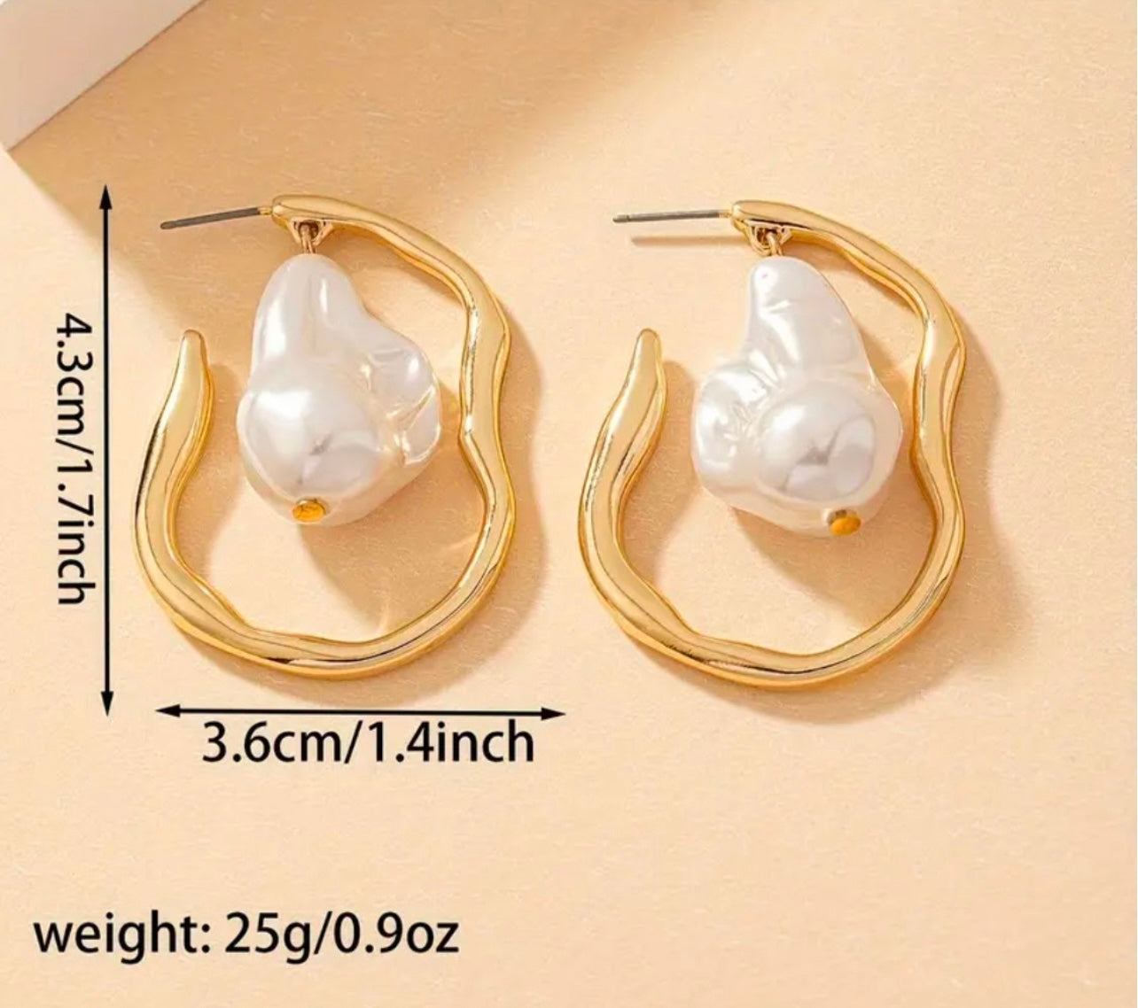 Dashia - White Pearl Earrings with Gold Accents - 2.5 Inch Elegant Jewelry - Ready to Ship