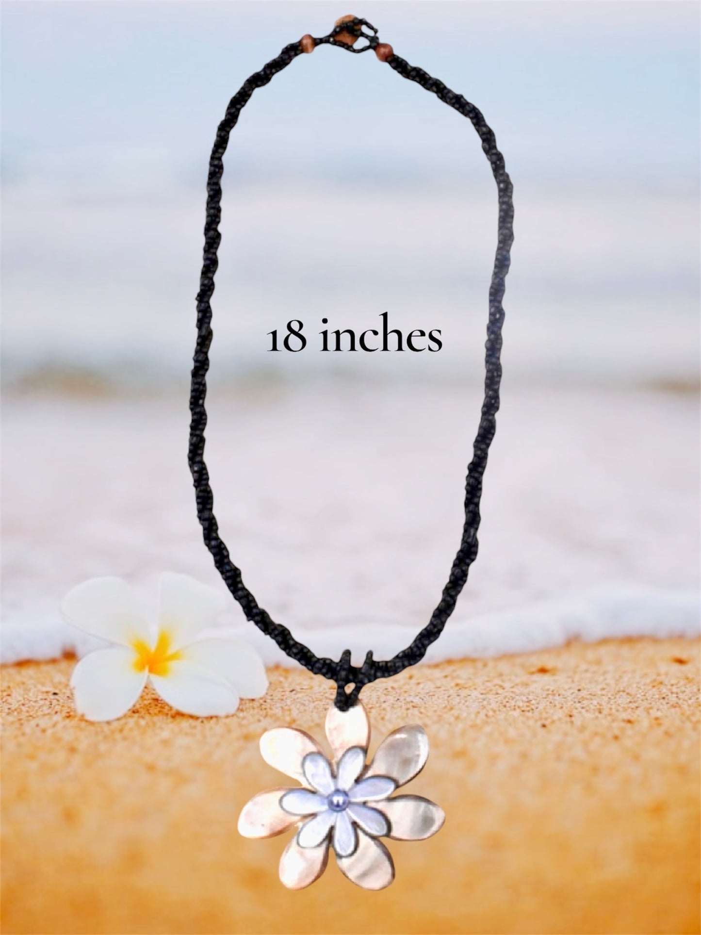 Okalani - Ready to Ship-18 Inch Mother of Pearl Tiare Shell Pendant Necklace