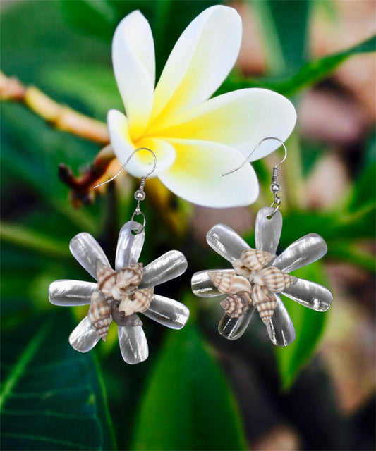 Tiare-Pre-Order-Flower with Seashell Earrings 2"