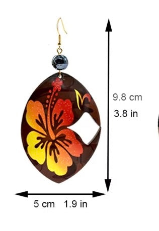 Eloise - Ready to ship-Hawaiian Flower Acrylic Frangipani Pendant Earrings