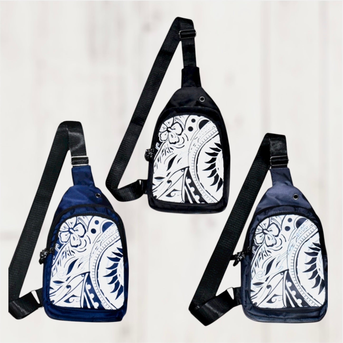 Eneri - Ready to Ship - Tribal Hibiscus Sling Bags Assorted Colors