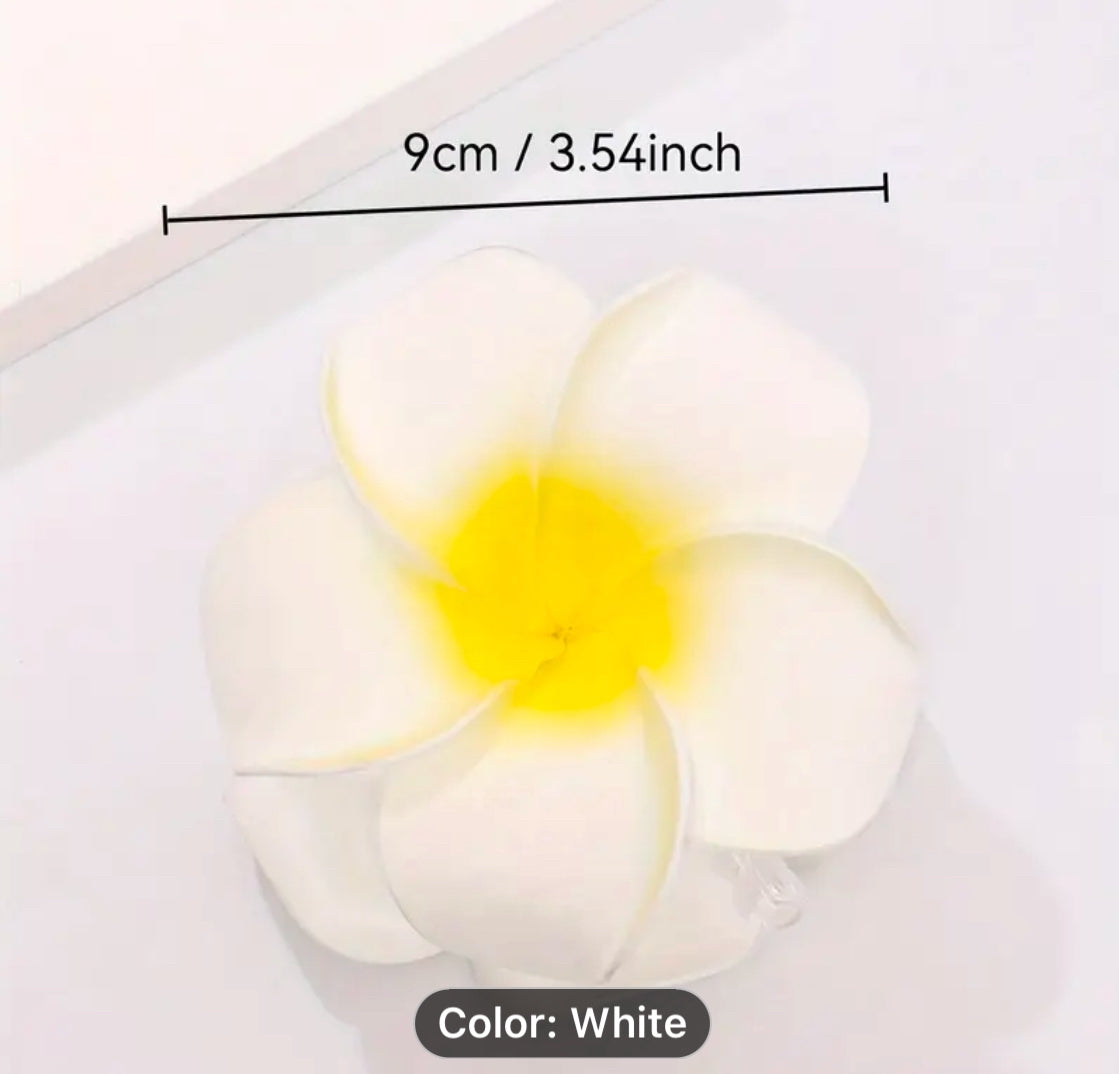 Pua - 3.54" Plumeria Foam Flower Hair Claw - Tropical Hair Clip - Ready to Ship