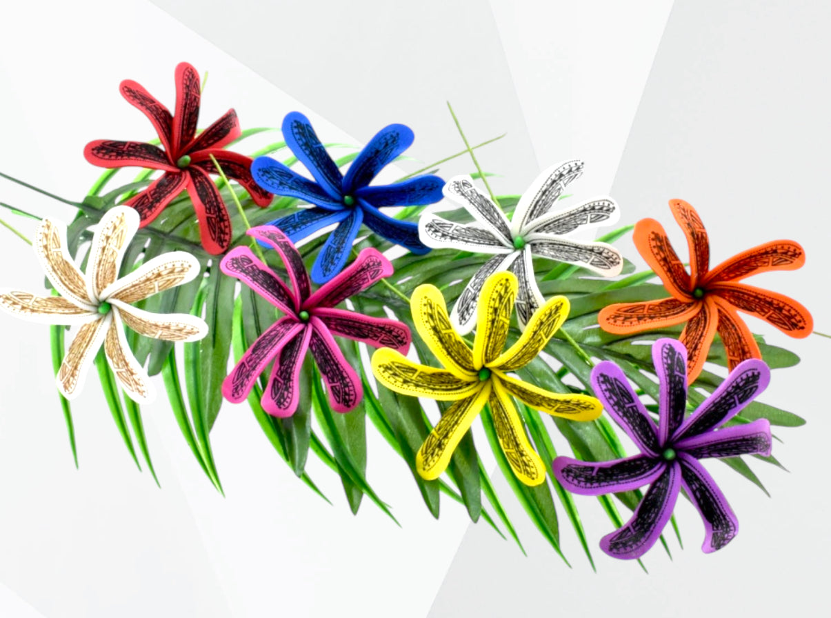 Johanna - Tatoo Tiare Flower Hair Sticks 3.2" - Ready to Ship