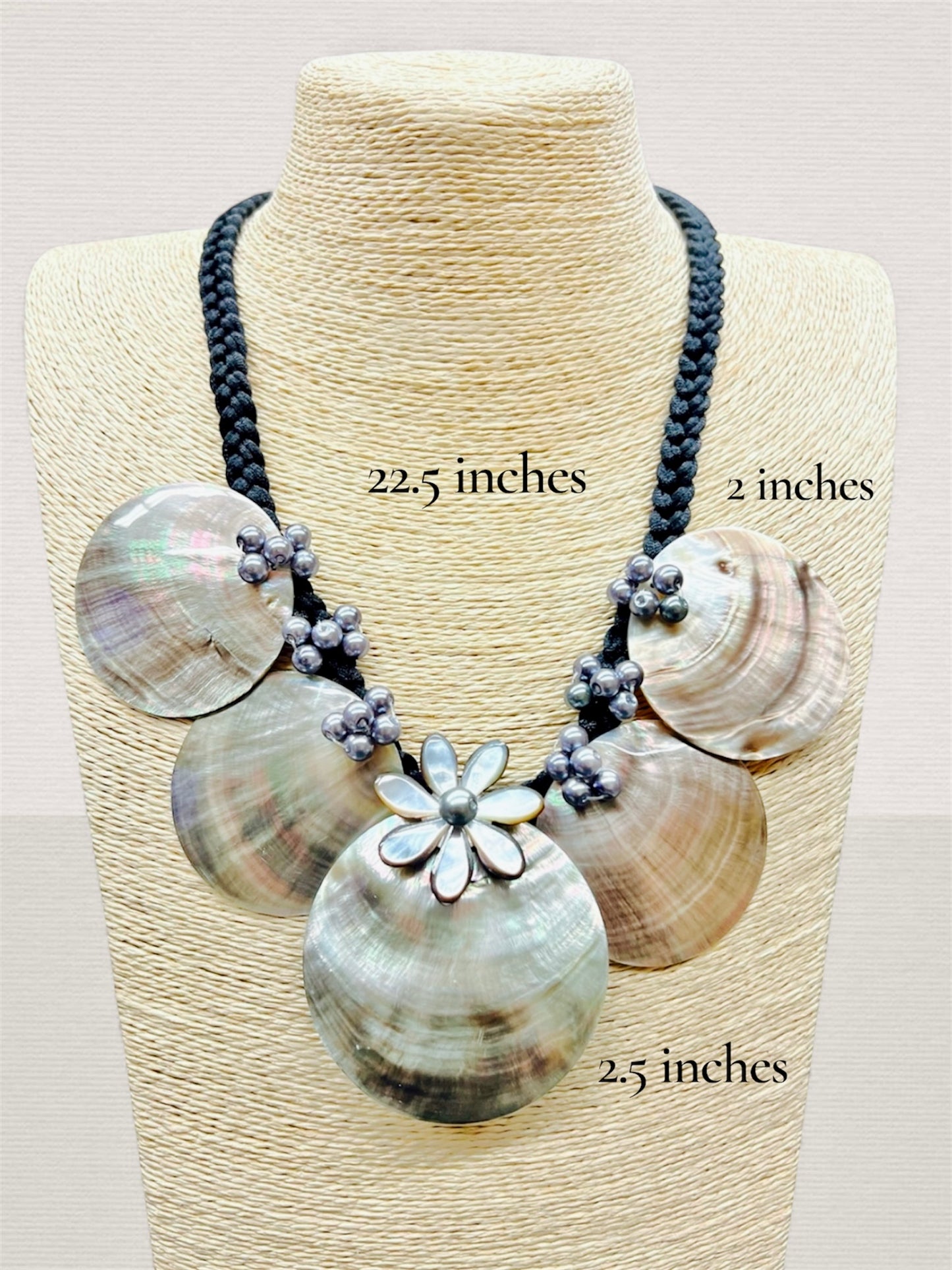Manaia - Ready to Ship-22.5 Inch Mother of Pearl Tiare Shell Bead Necklace