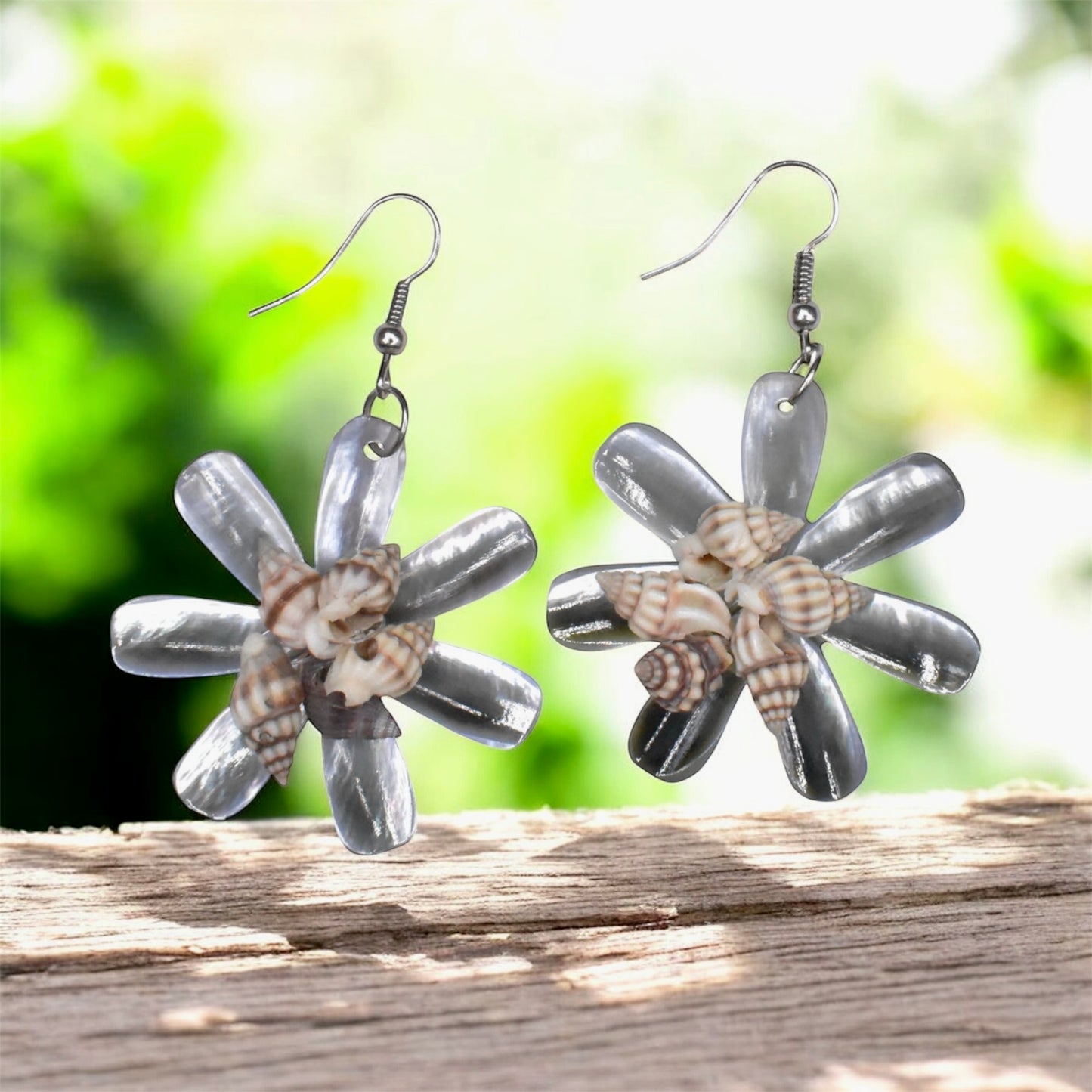 Tiare-Pre-Order-Flower with Seashell Earrings 2"