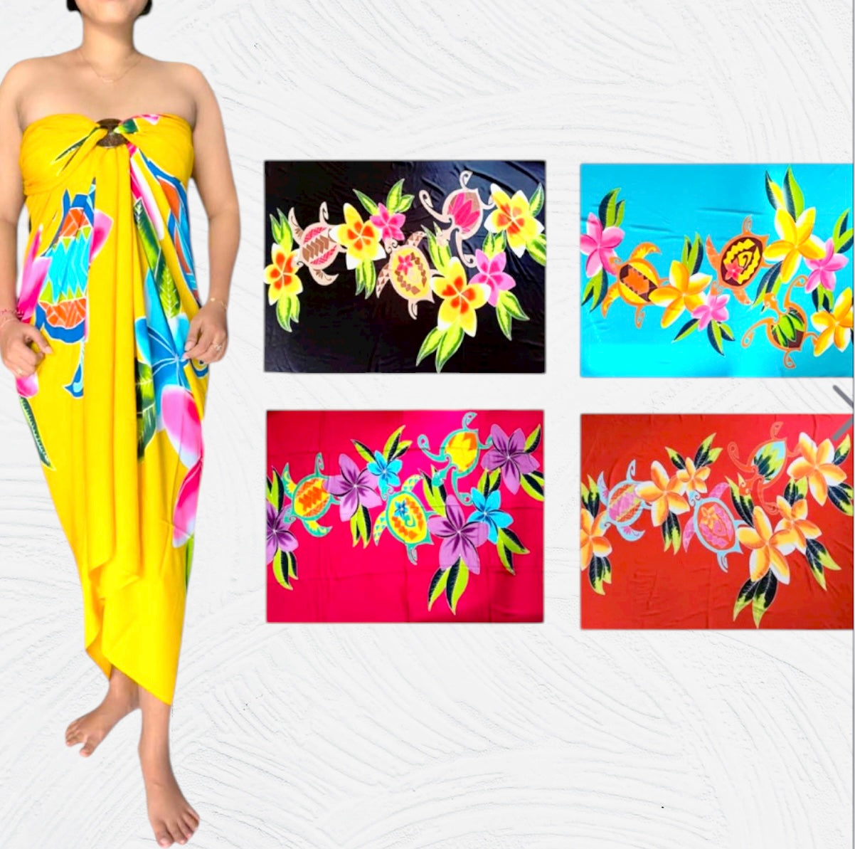 Reba - Pre-Order Hand Painted Tropical Full Sarong