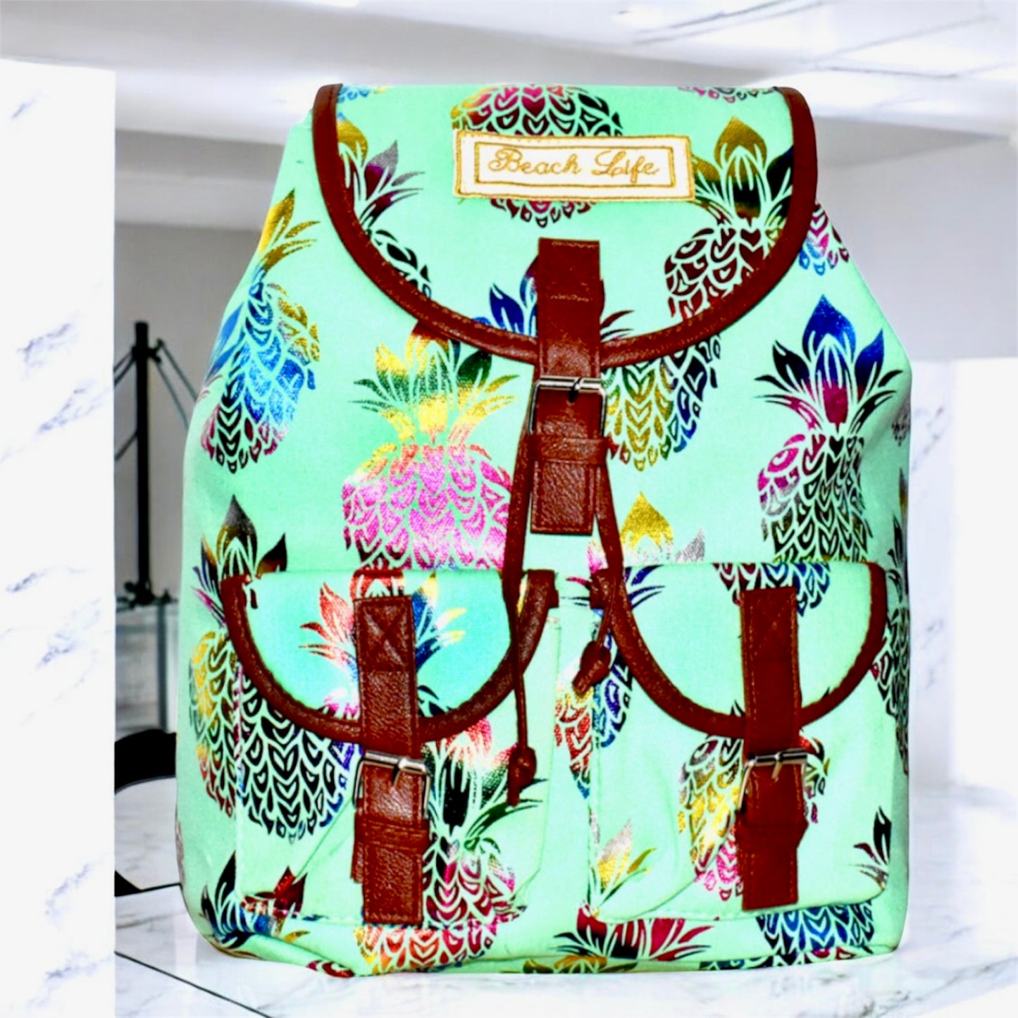 Penina - Ready to Ship - Pineapple Printed Fashion Back Pack Island Style