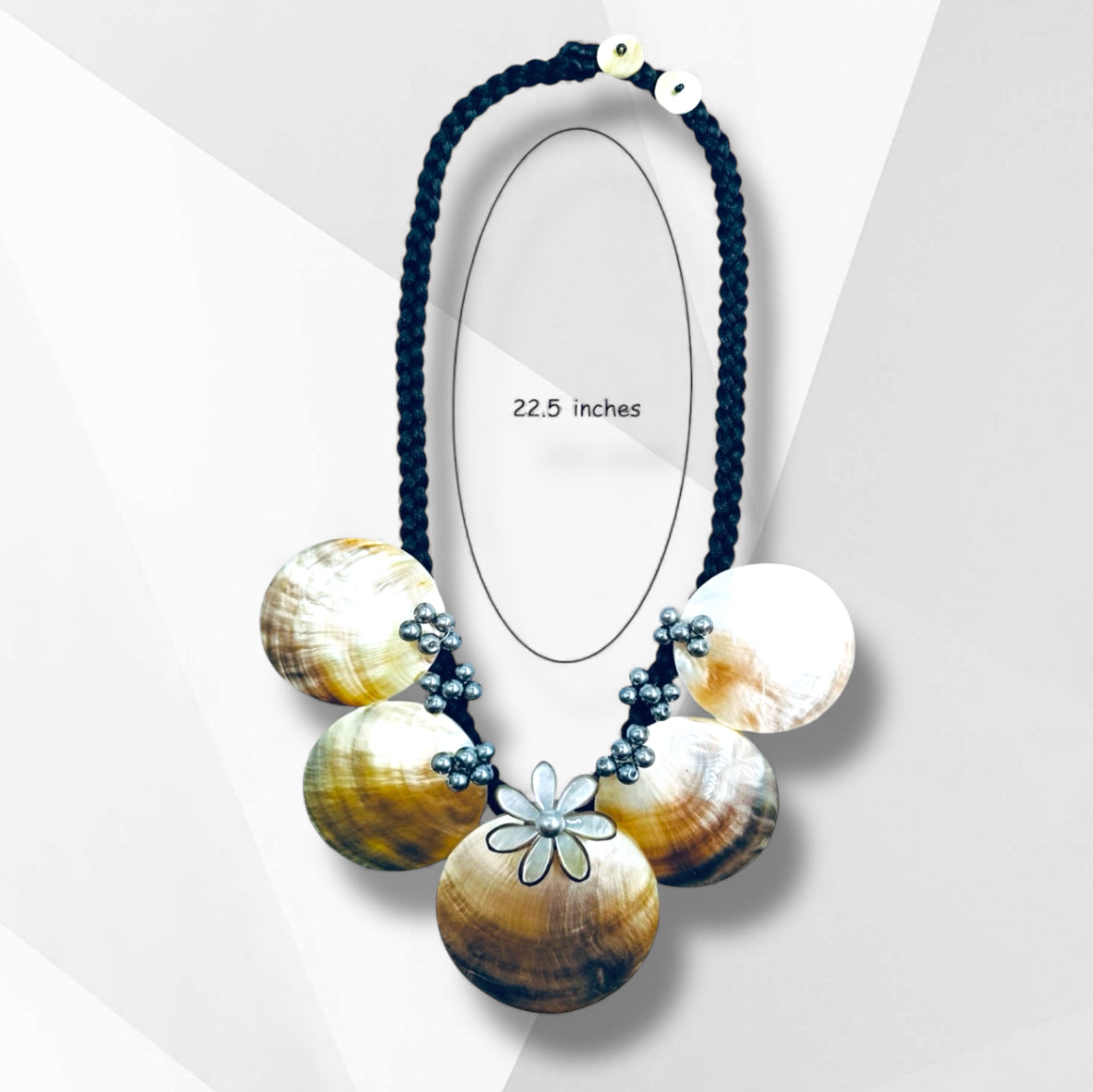 Manaia - Ready to Ship-22.5 Inch Mother of Pearl Tiare Shell Bead Necklace