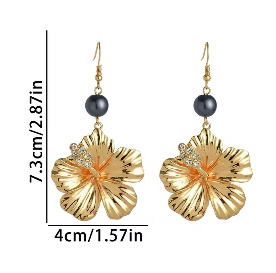 Raina - Gold Statement Earrings - Elegant Island-Inspired Jewelry - Ready to Ship