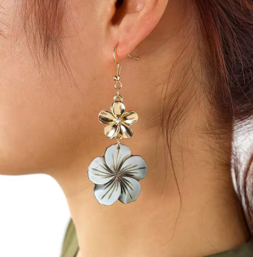 Tisa - Mother of Pearl Shell Earrings - Ready to Ship