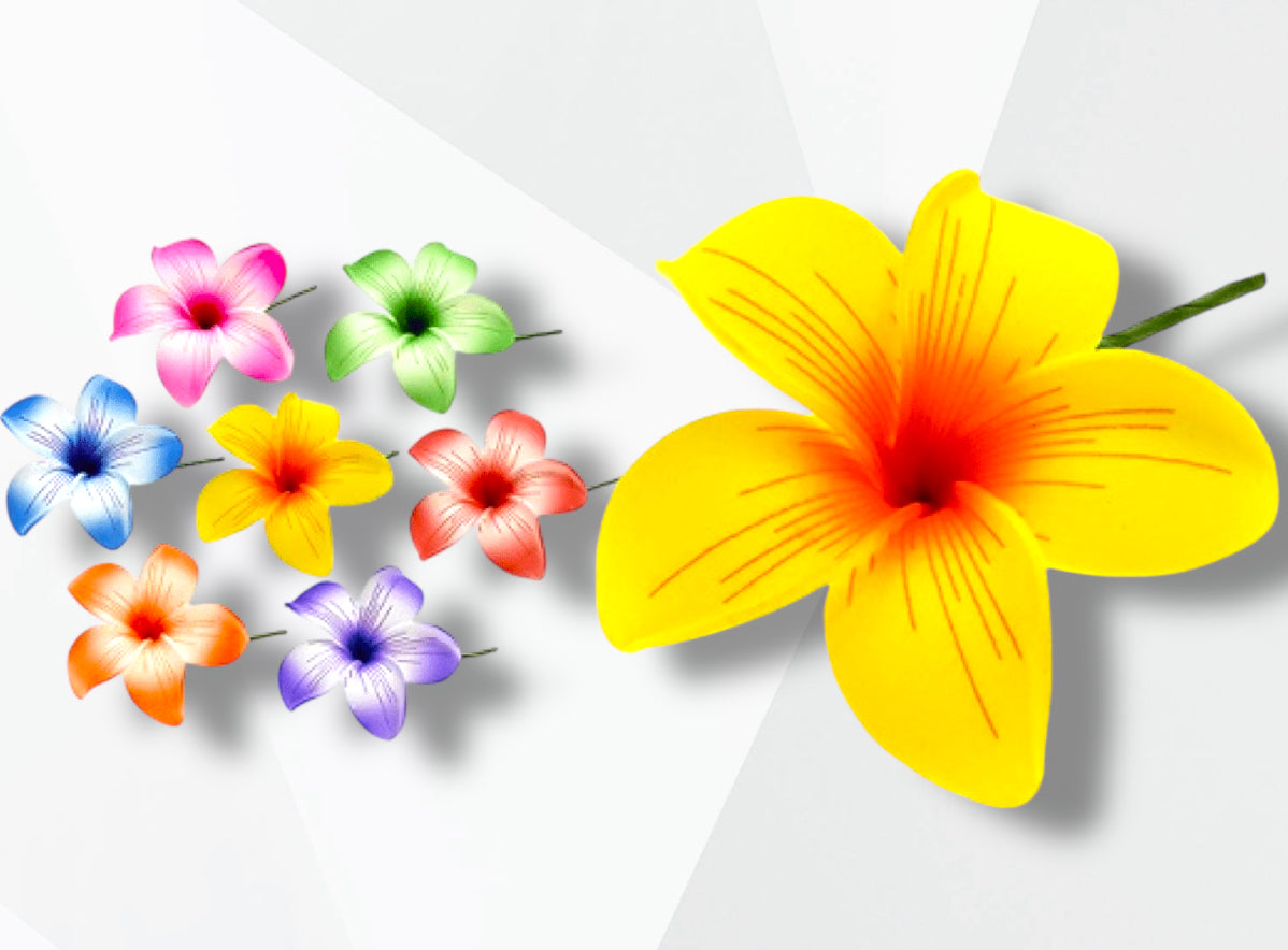 Demi - Plumeria Hair Sticks - Assorted Colors 3.2 inch - Ready to Ship