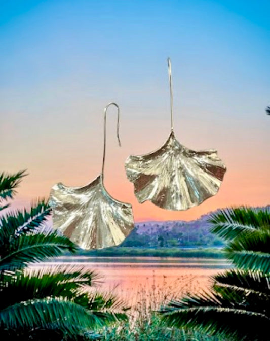 Irene - Ready to Ship - Silver Dangling Flower Earrings - 4 Inch Statement Jewelry