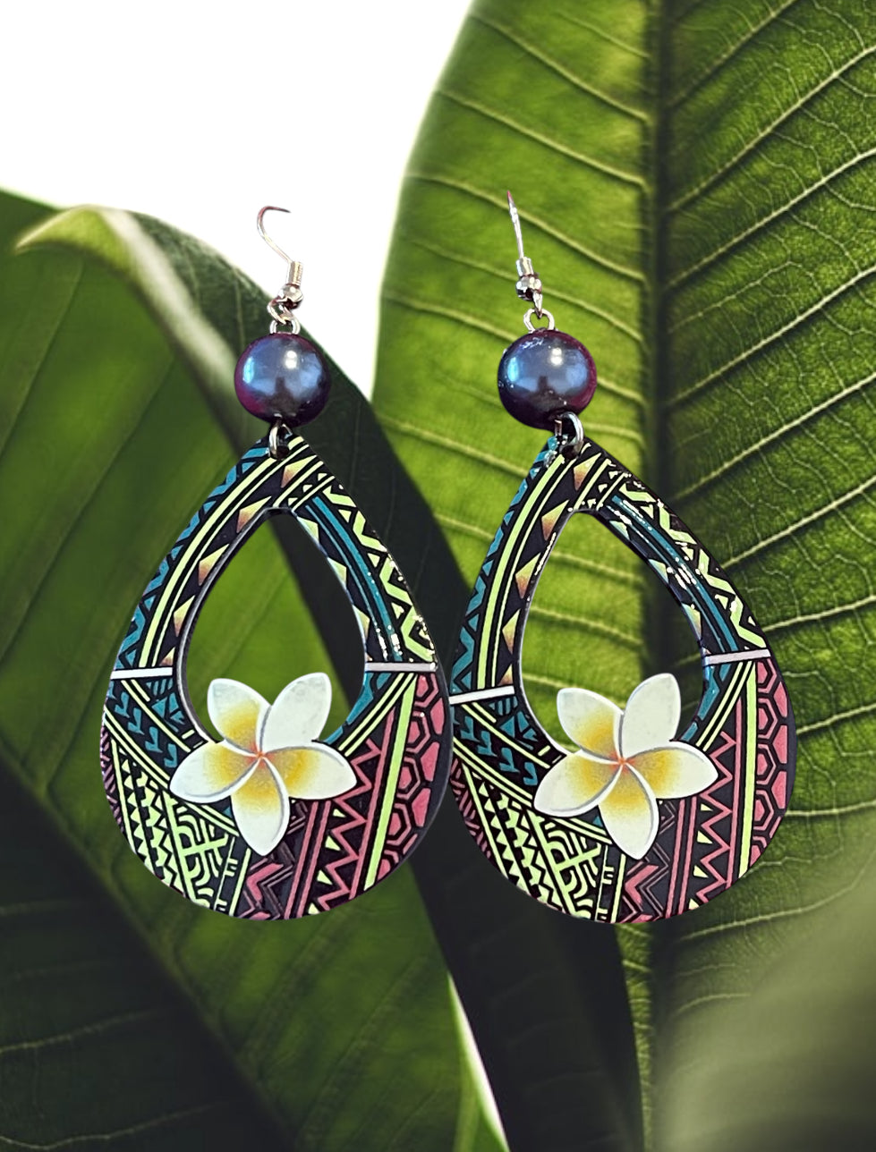 Lia - Ready to Ship - Polynesian Pua Flower Tropical Earrings