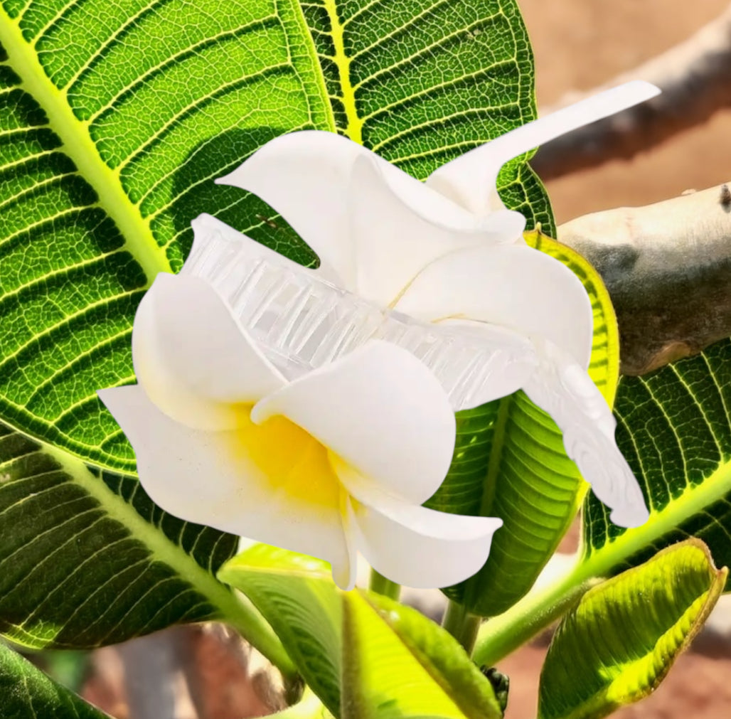Pua - 3.54" Plumeria Foam Flower Hair Claw - Tropical Hair Clip - Ready to Ship