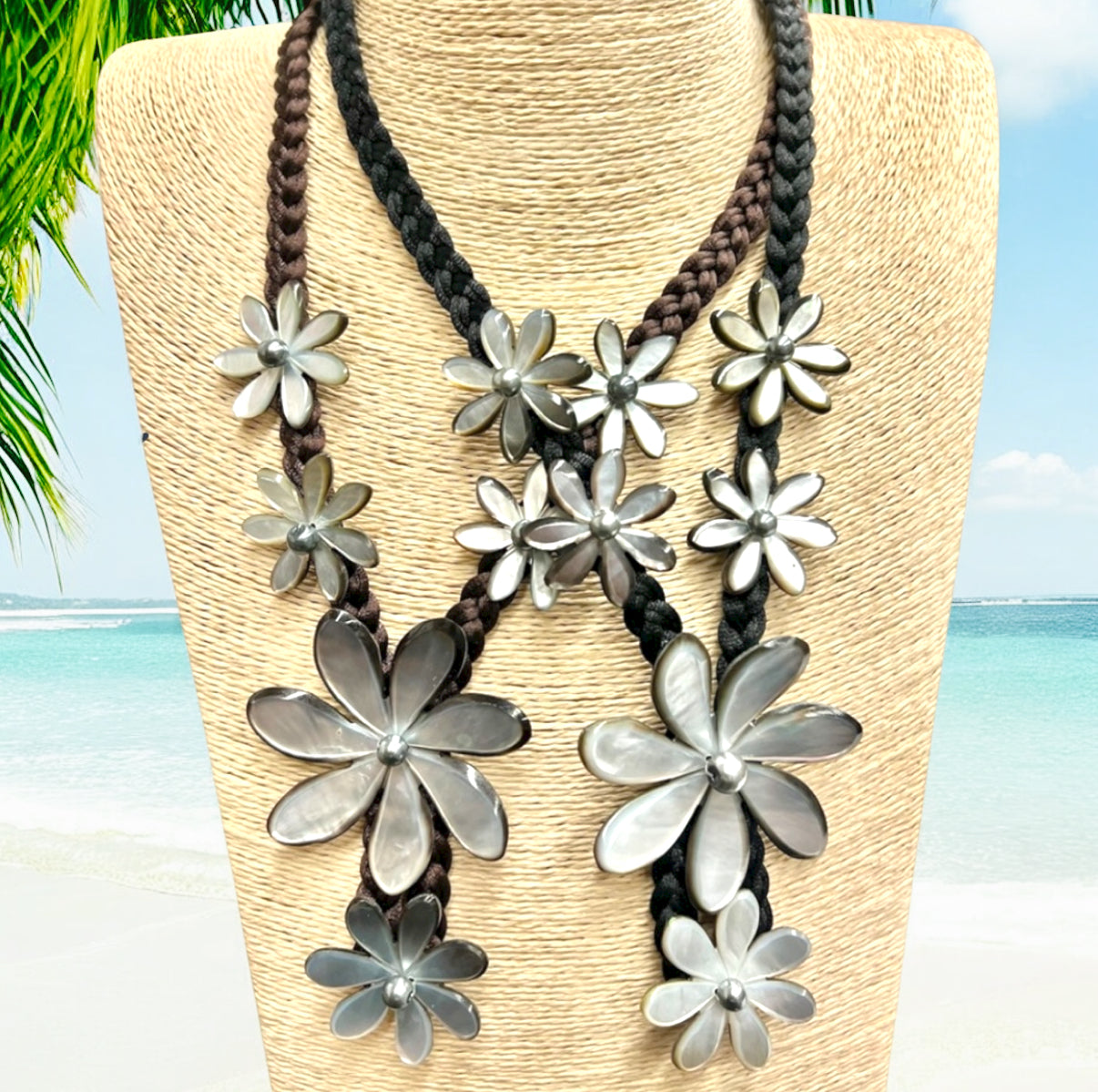 Malini - Pre-Order Mother of Pearl Tiare Flower Pendant Necklace