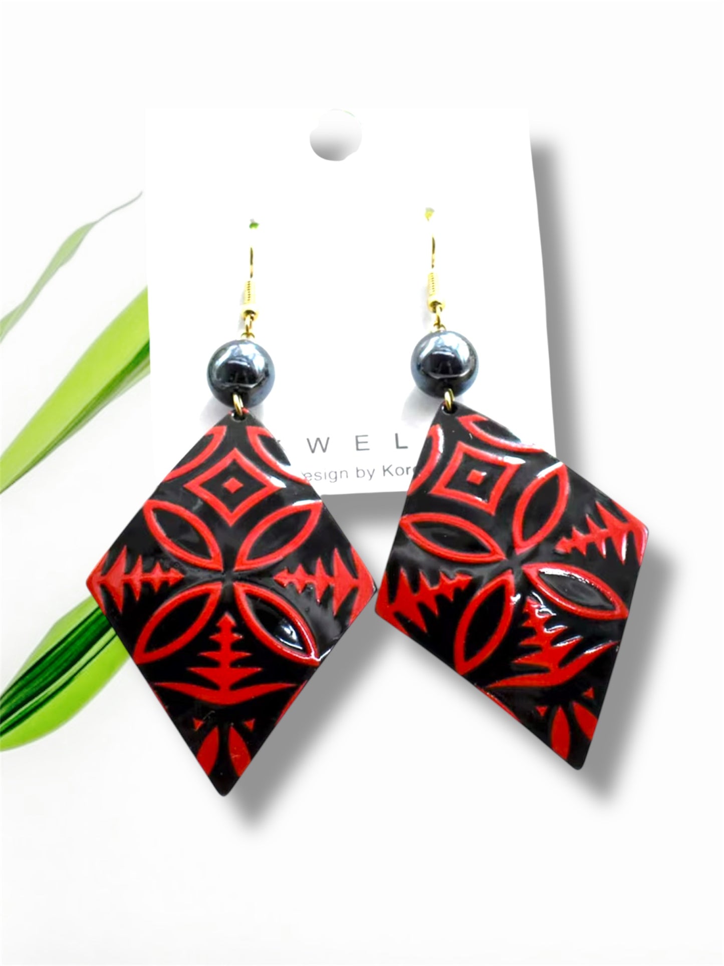 Ti Ana - Ready to Ship-Vintage Hawaiian Floral Acrylic Earrings