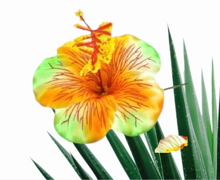 Tina-Hibiscus Flower Sticks-Multicolor 3.7 inch