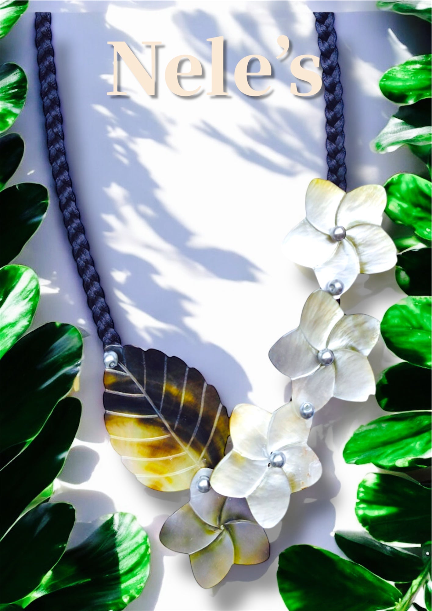 Daniela-Pre-Order-Hand Crafted Natural Flower Mother of Pearl Necklace 23 inch