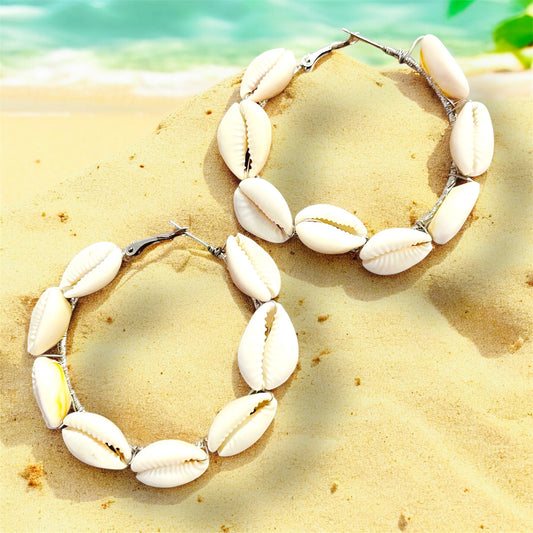 Lua - Ready to Ship-Round Shell Earrings