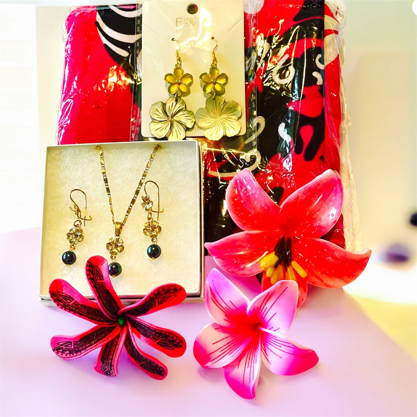 Pink Hibiscus Gift Box Ready to Ship