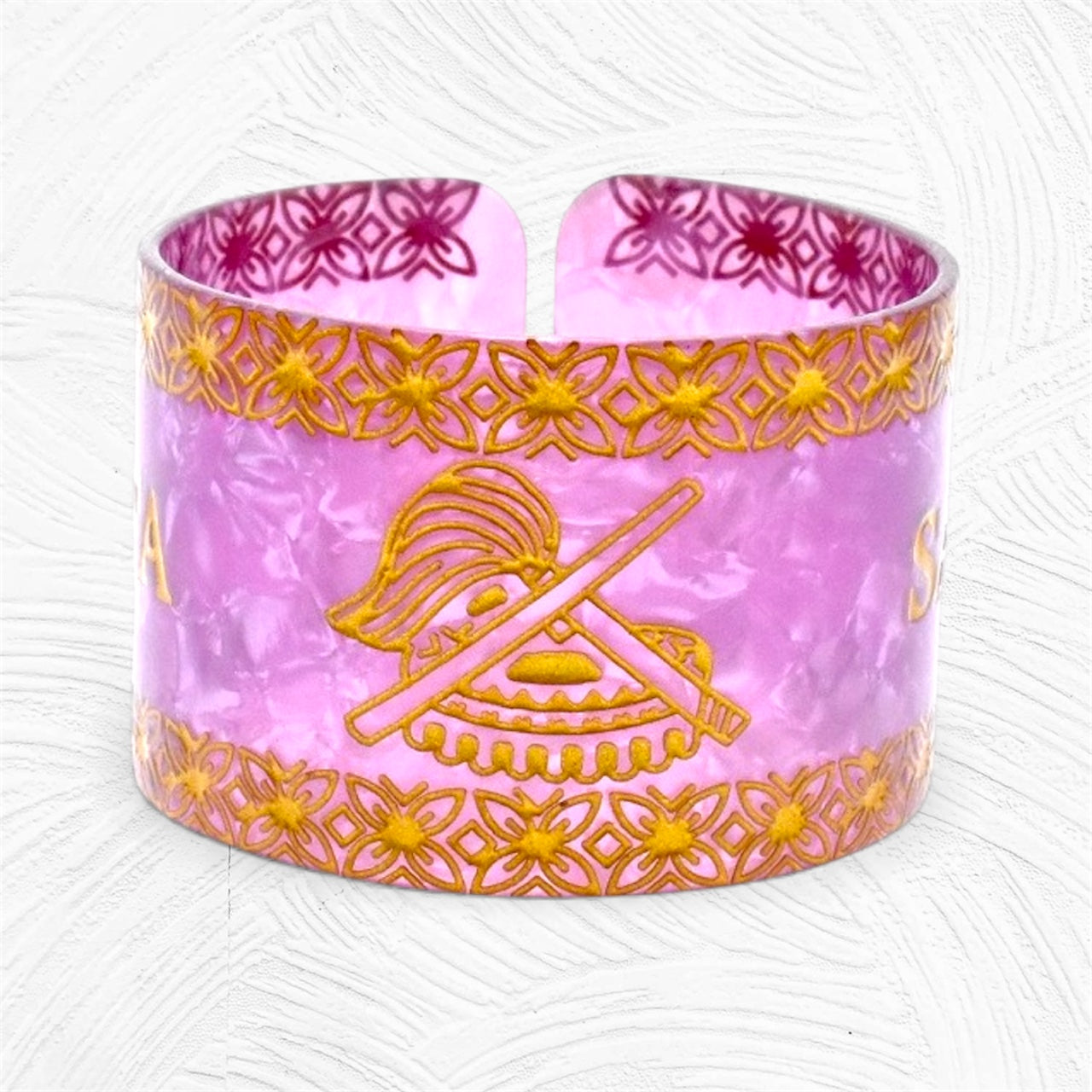 Tisa - Pre-Order Samoan Seal Engraved Faux Turtle Shell Bracelet 2 Inches Wide