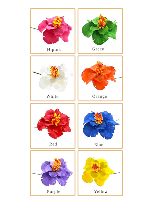 Luana - Ready to Ship-Double Hibiscus Foam Flower Hair Stick 3.5"