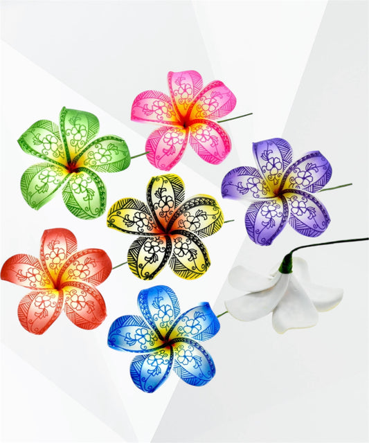 Ahulani - 3.5 Inch Tropical Plumeria Foam Flower Hair Stick - Ready to Ship