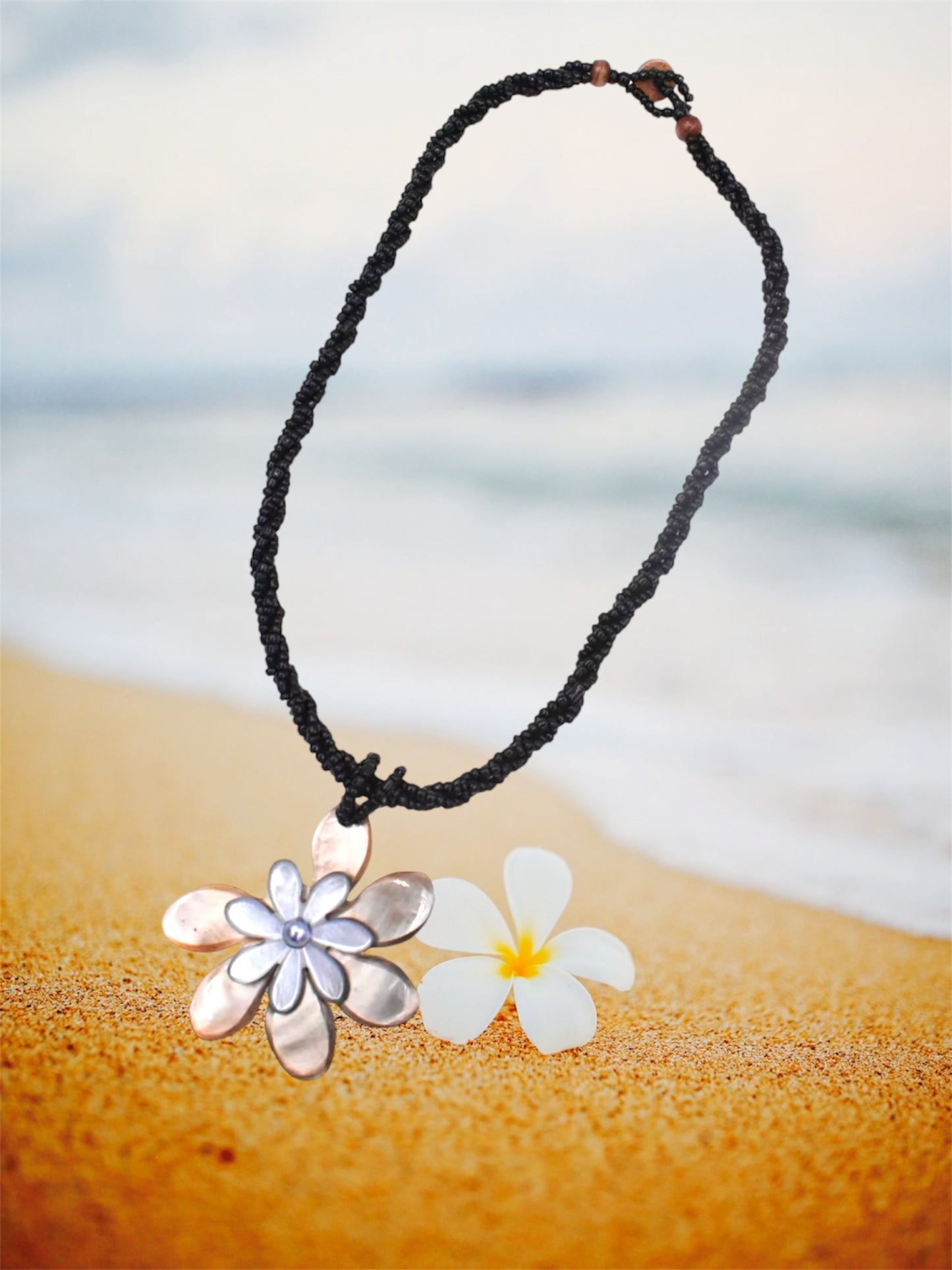 Okalani - Ready to Ship-18 Inch Mother of Pearl Tiare Shell Pendant Necklace